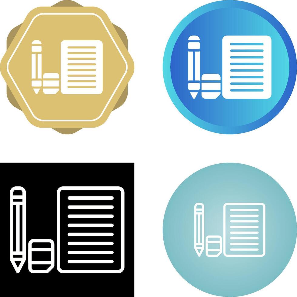 Eraser with paper and penc Vector Icon