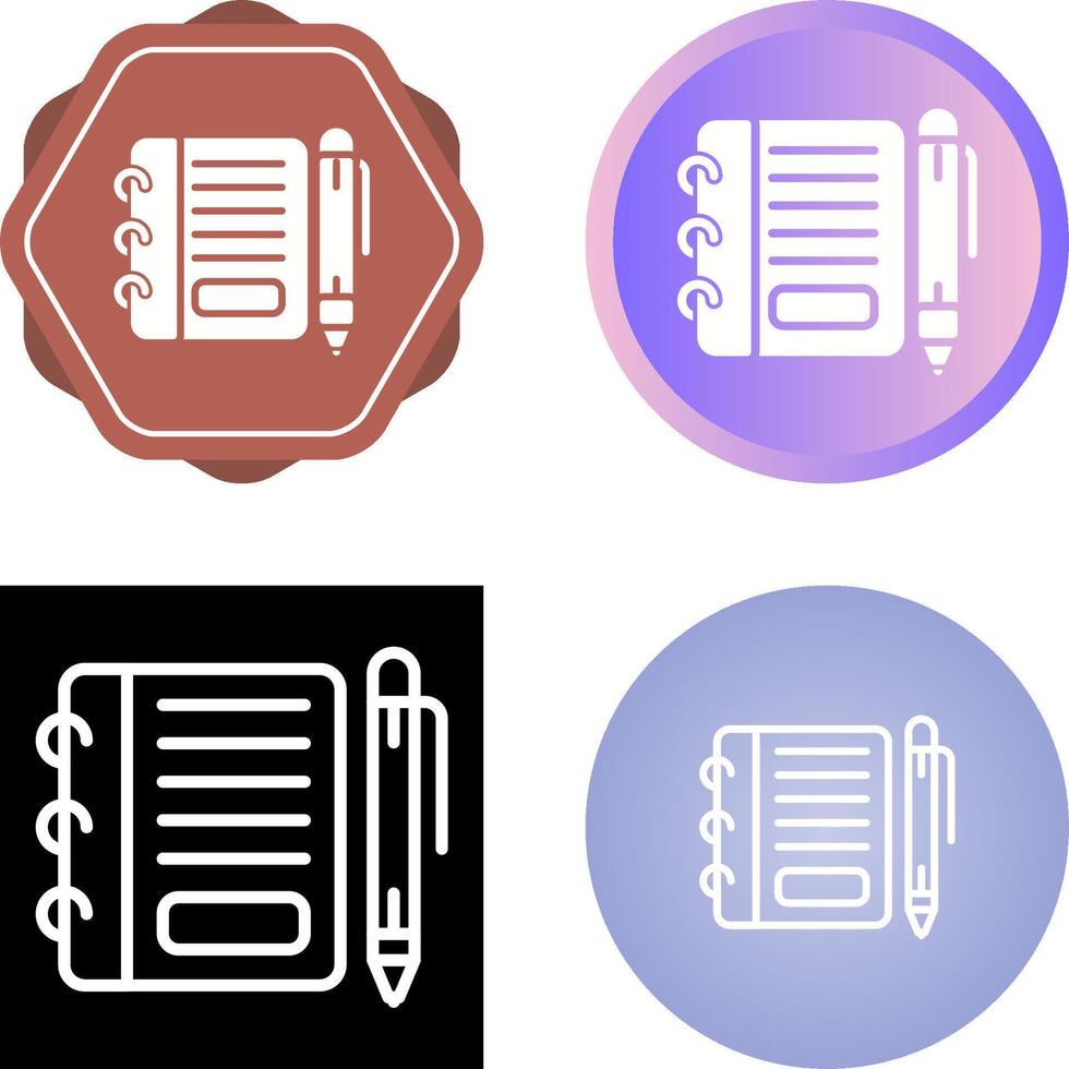 Notepad with pen Vector Icon