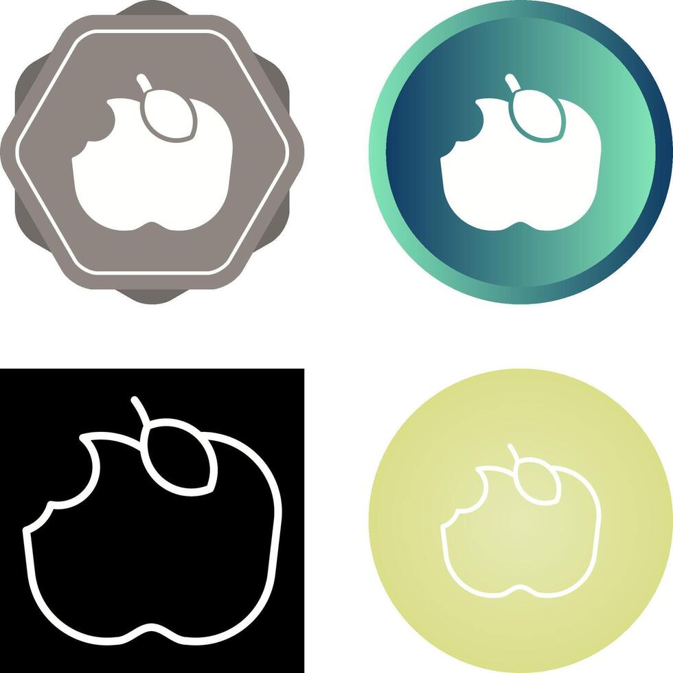 Apple Eaten Vector Icon