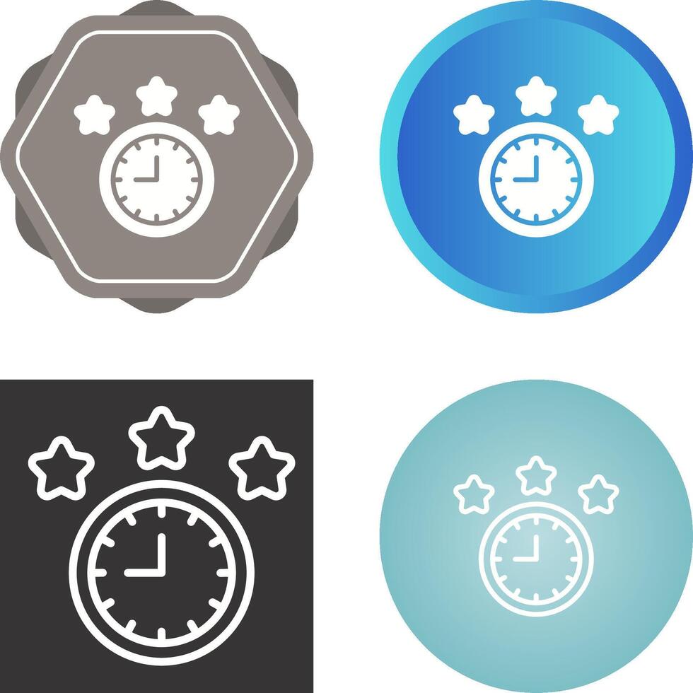 reloj con estrellas vector icono