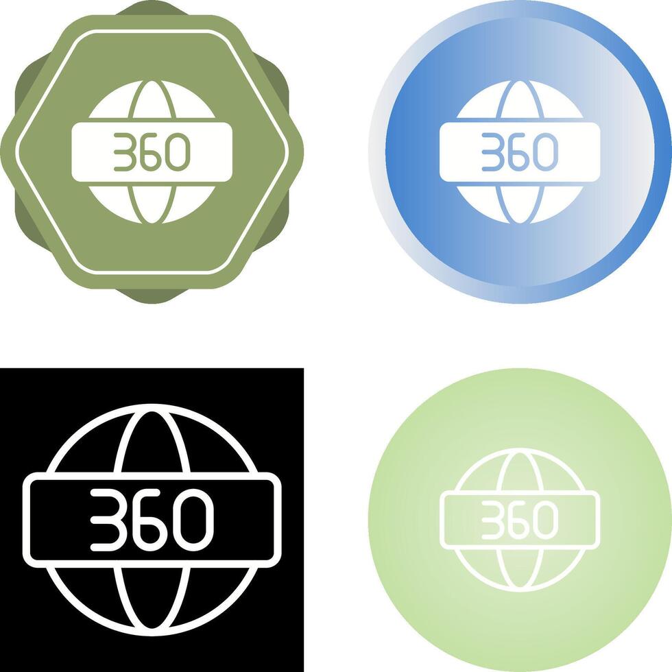 Icono de vector de 360 grados