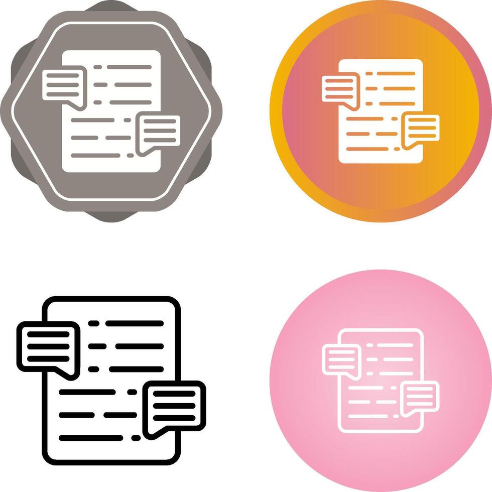 Document Commenting Vector Icon