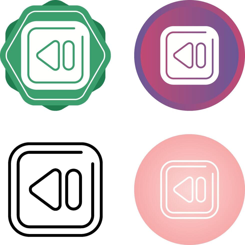 Rewind Square Vector Icon