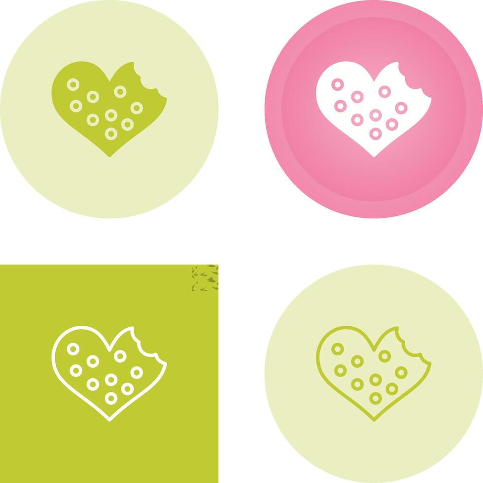 Heart shaped cookies Vector Icon