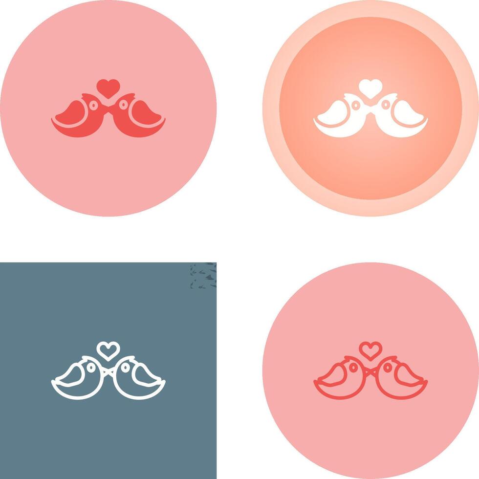 pájaros del amor vector icono