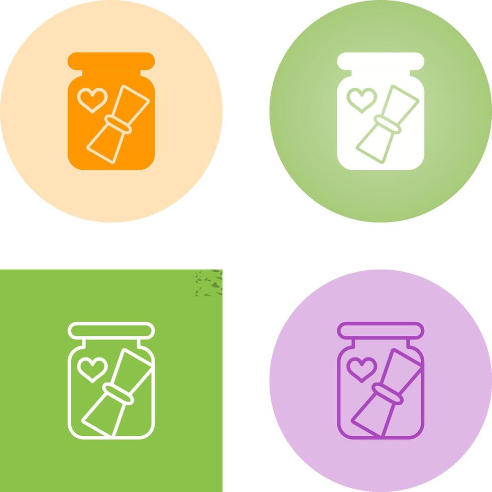 Love letter in a bottle Vector Icon