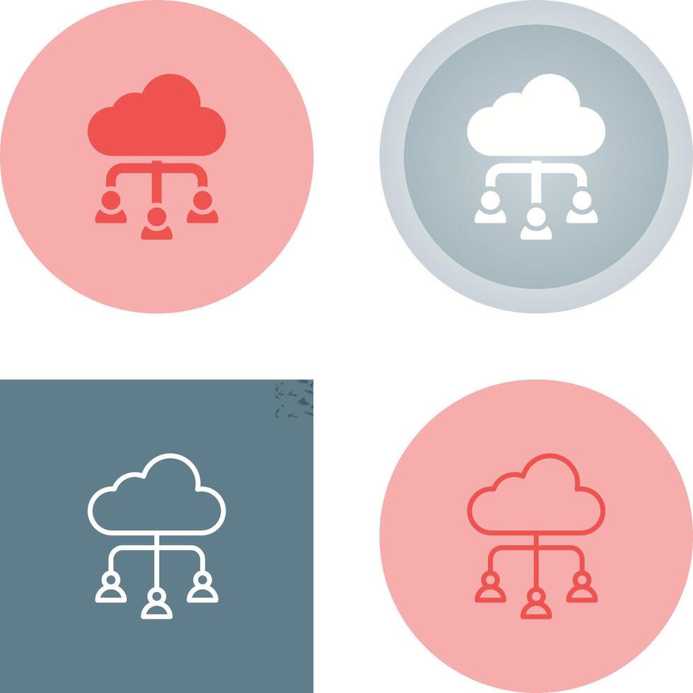 Cloud Collaboration Vector Icon