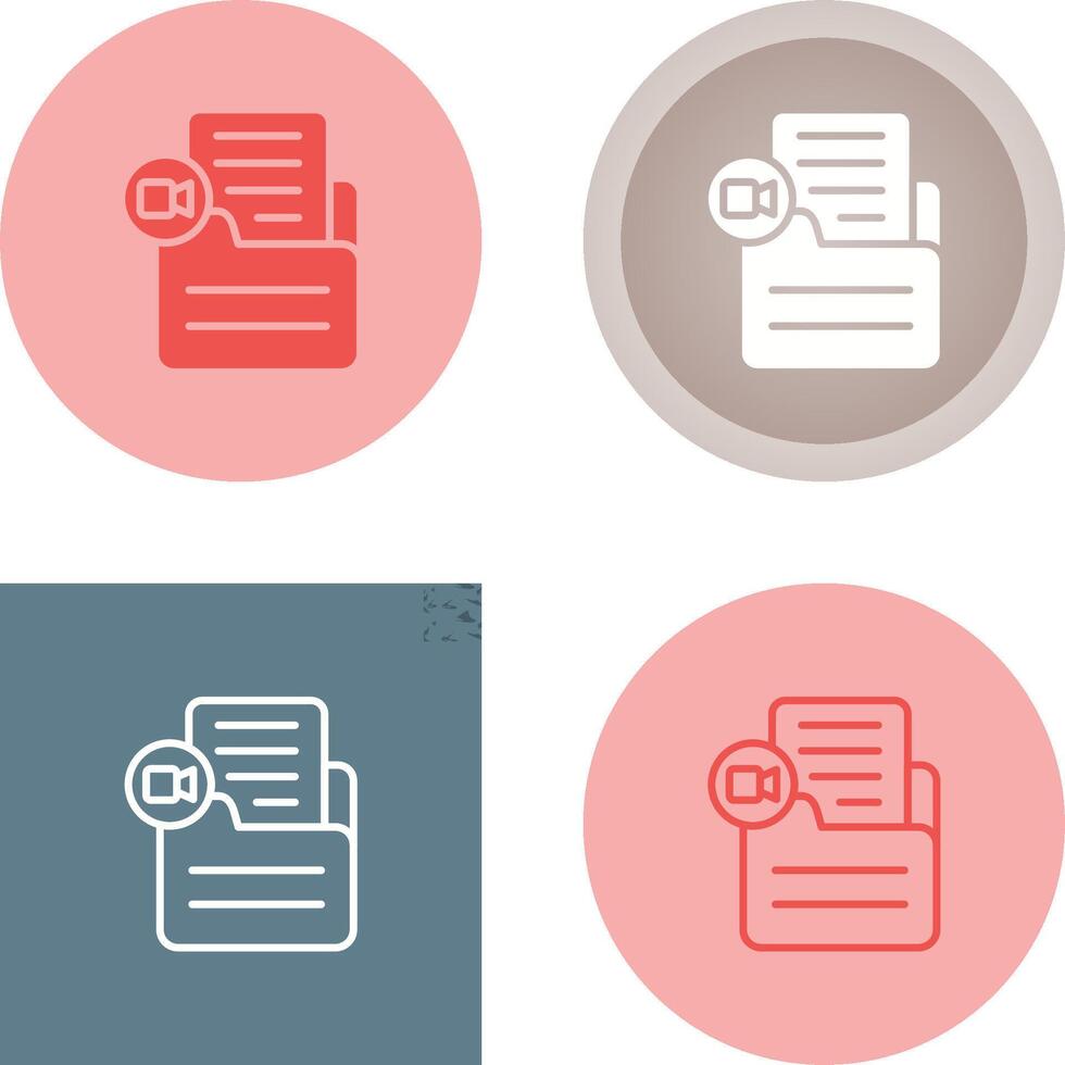 Document Insert Video Vector Icon
