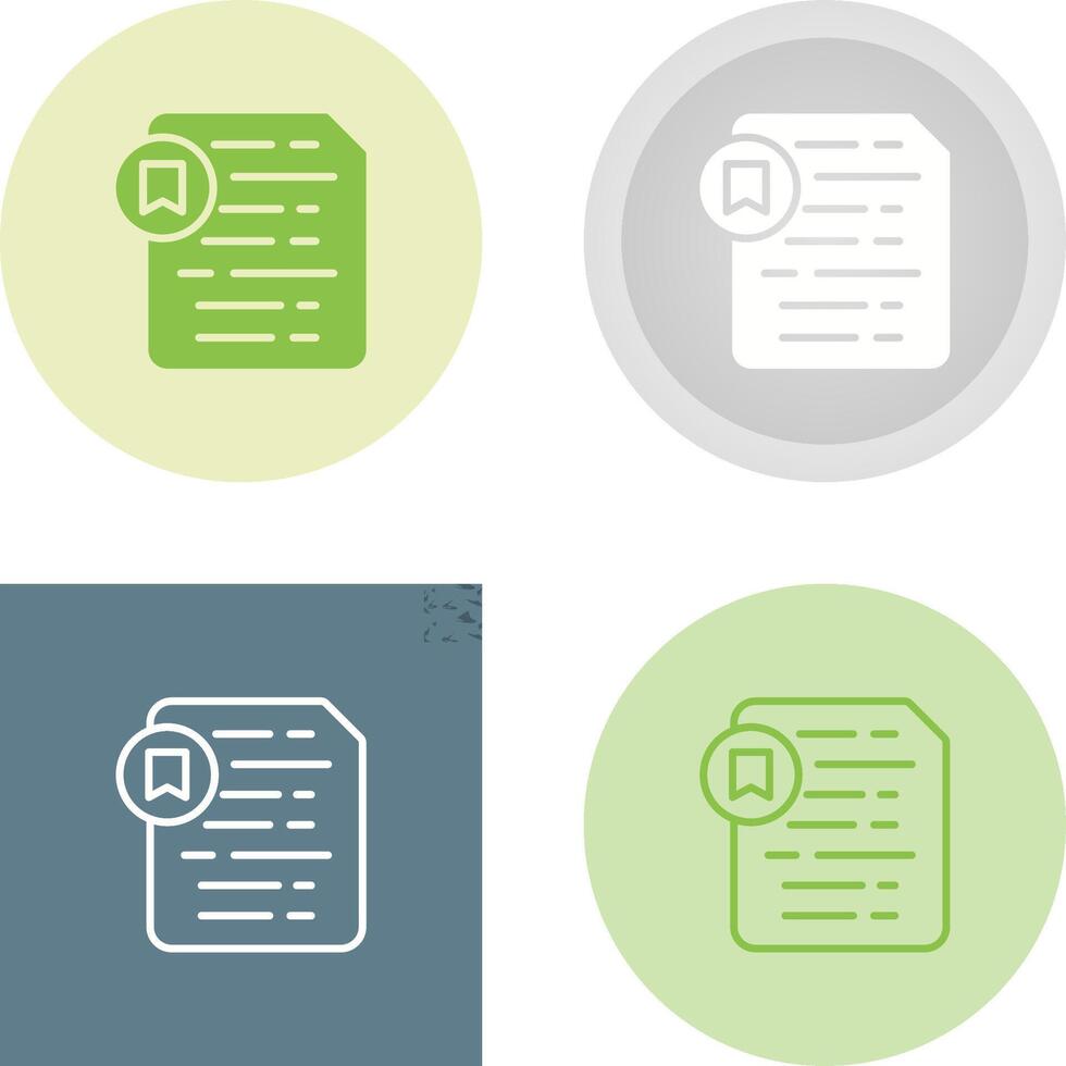 Document Insert Bookmark Vector Icon