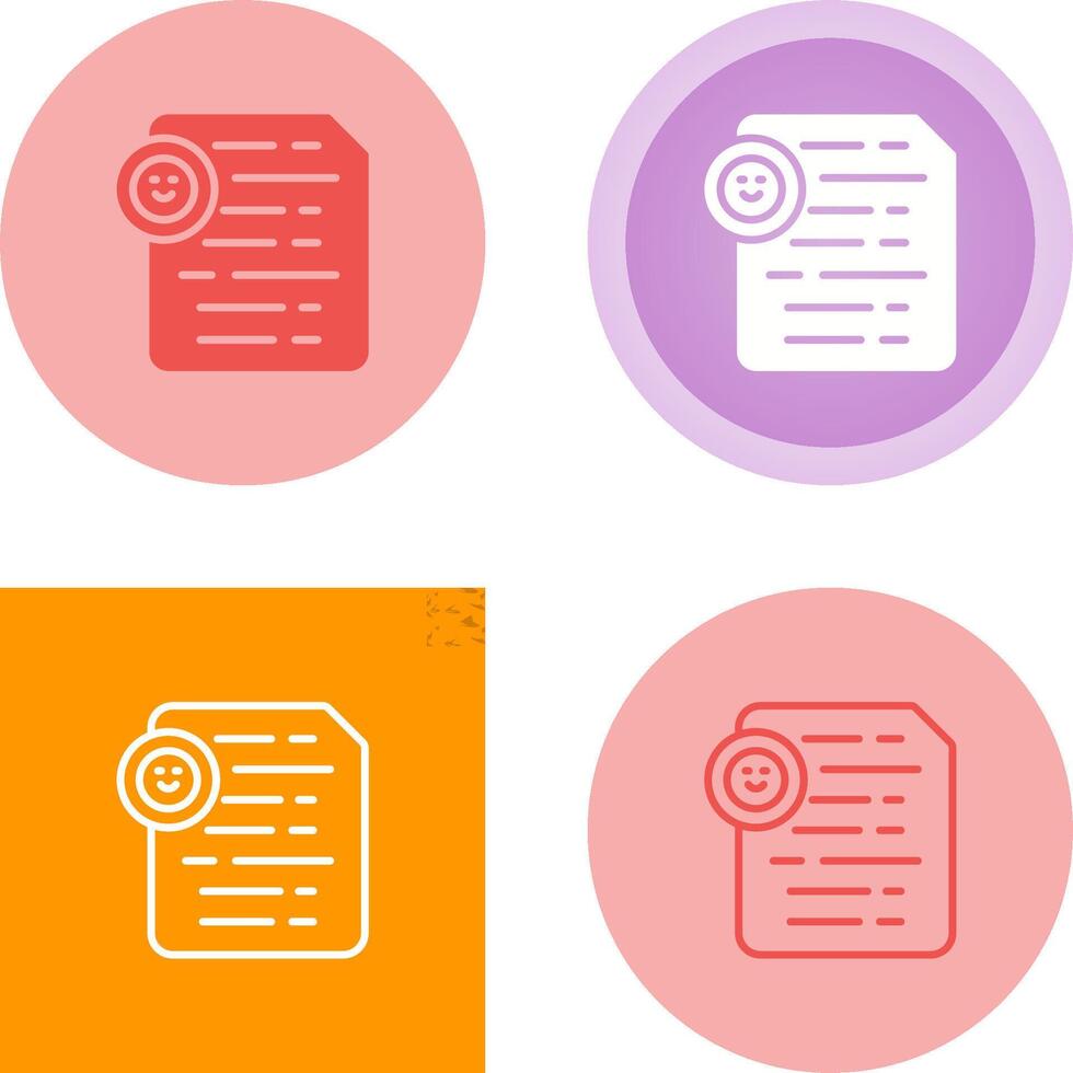 Document Insert Emoji Vector Icon