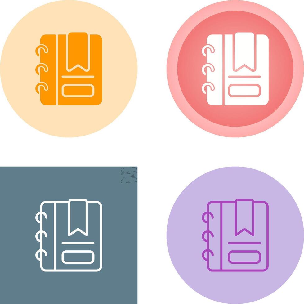 Writing pad with bookmark Vector Icon