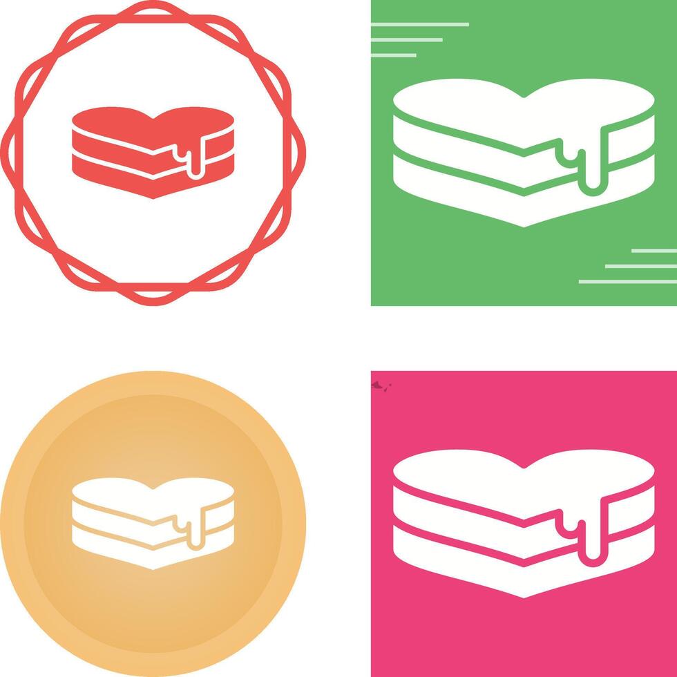 Heart-shaped cake Vector Icon