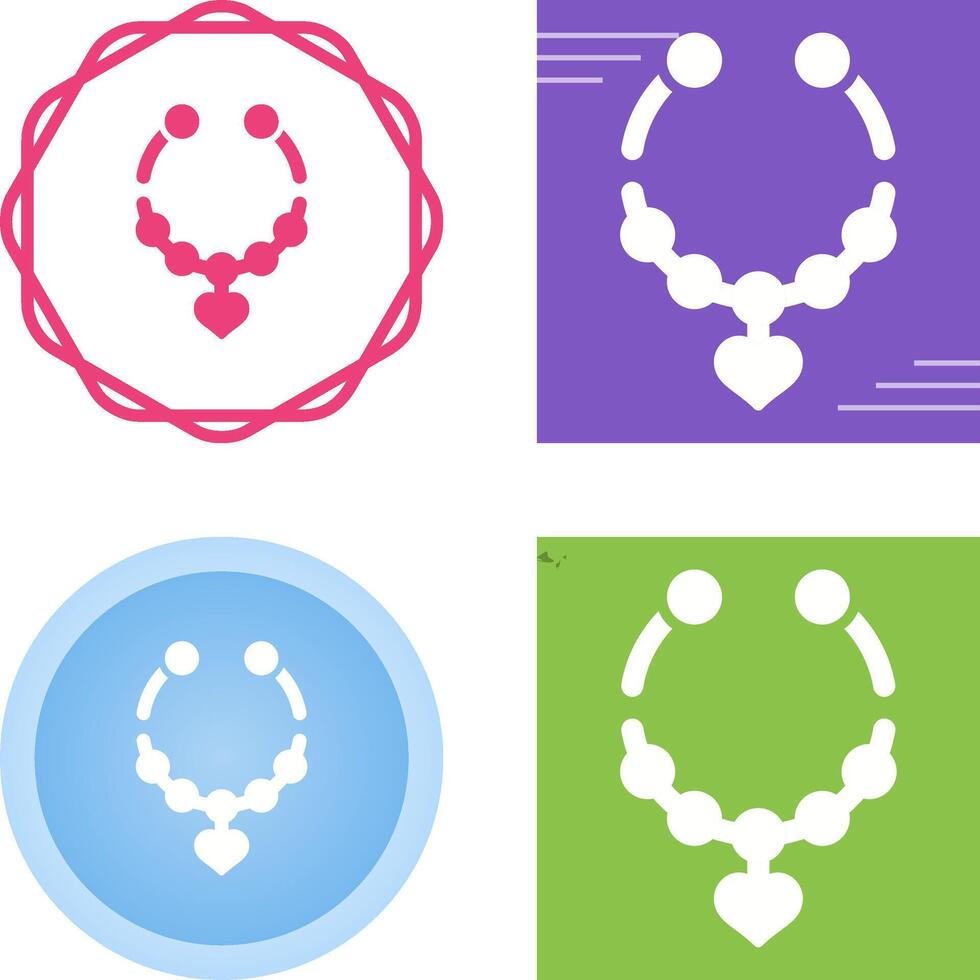 corazón conformado collar vector icono