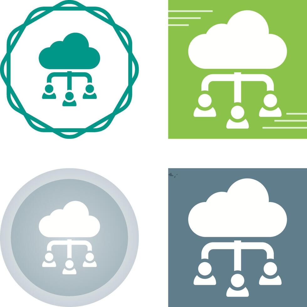 Cloud Collaboration Vector Icon