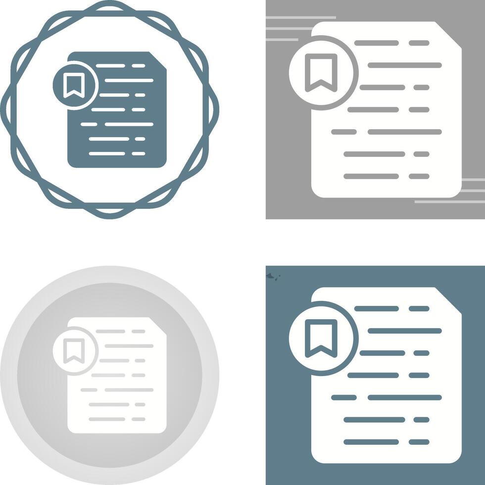 Document Insert Bookmark Vector Icon