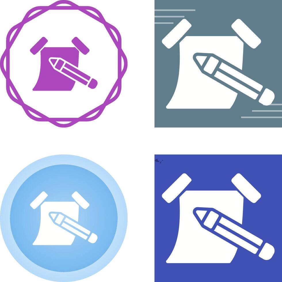 Sticky note with pencil Vector Icon
