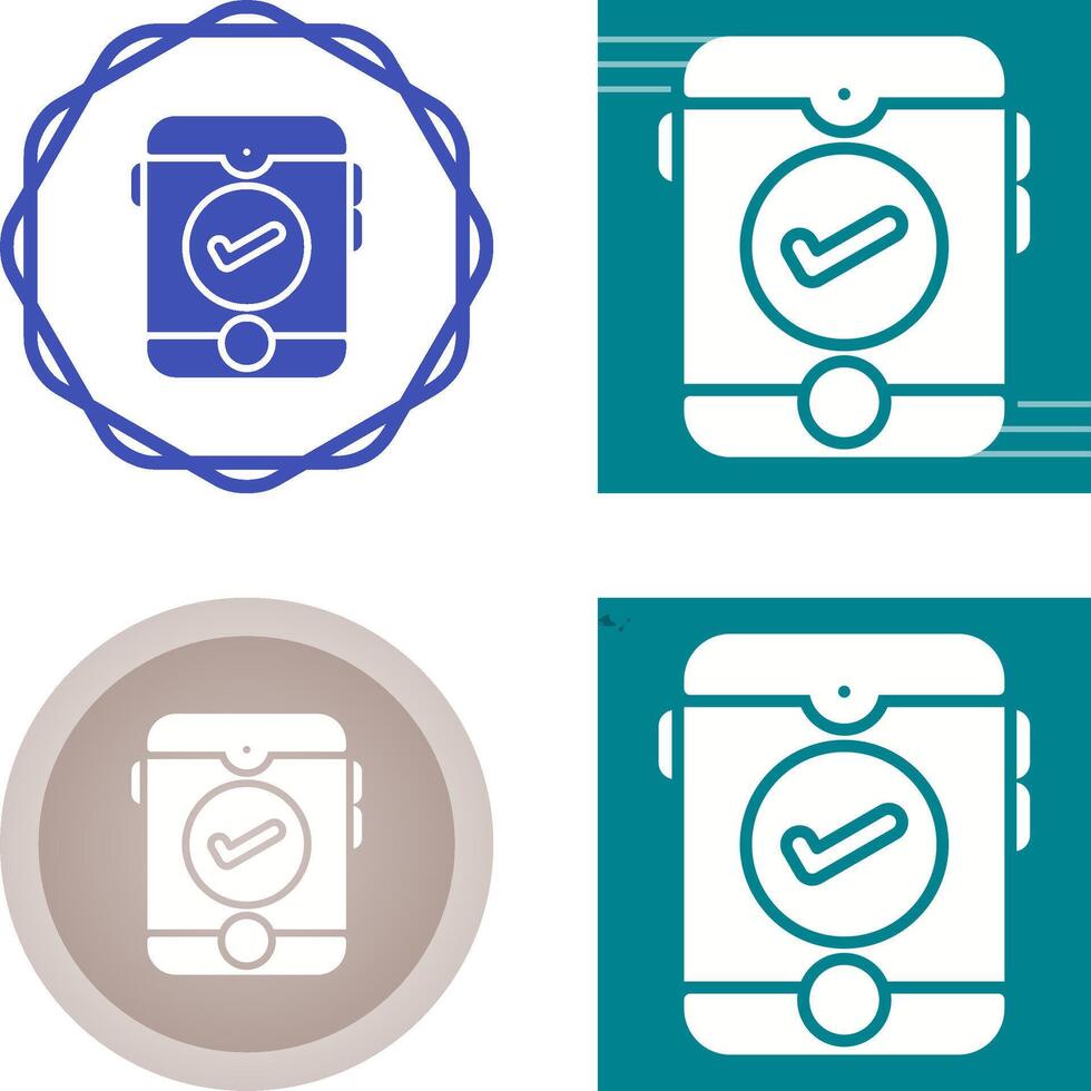 teléfono inteligente con marca de verificación vector icono