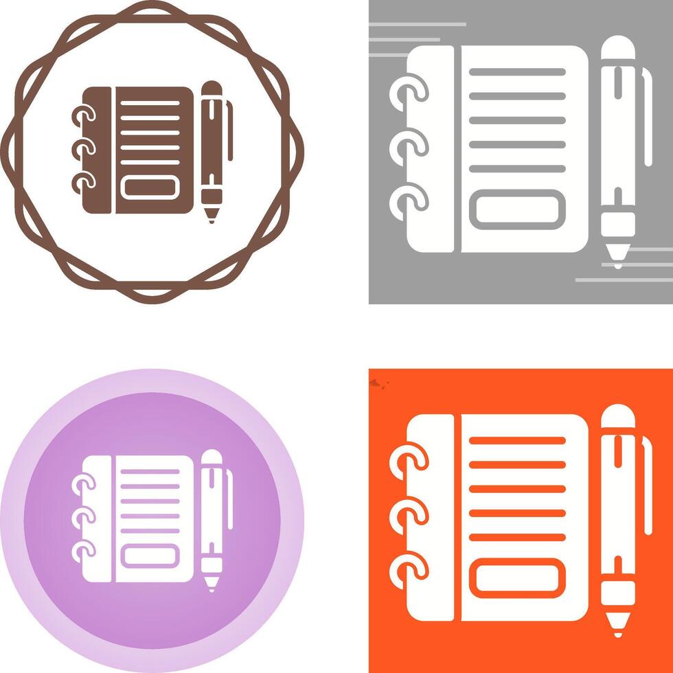 Notepad with pen Vector Icon