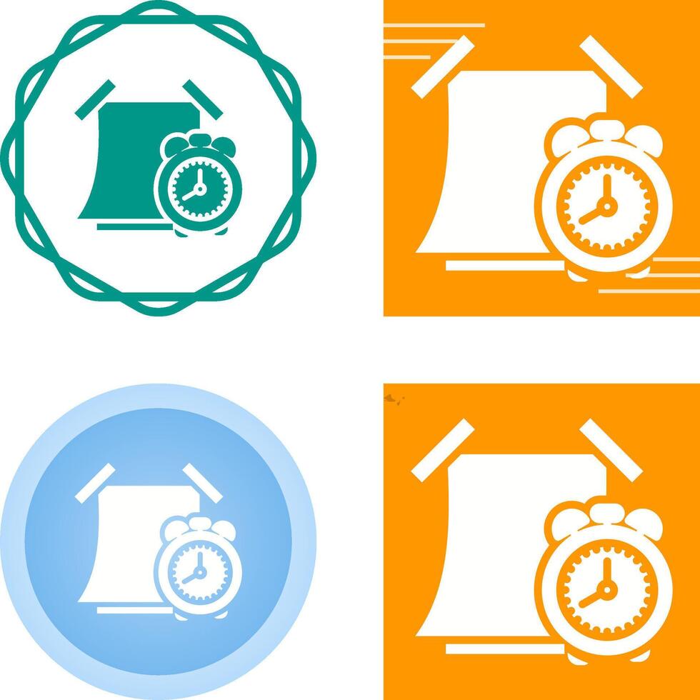 Sticky note with alarm clock Vector Icon