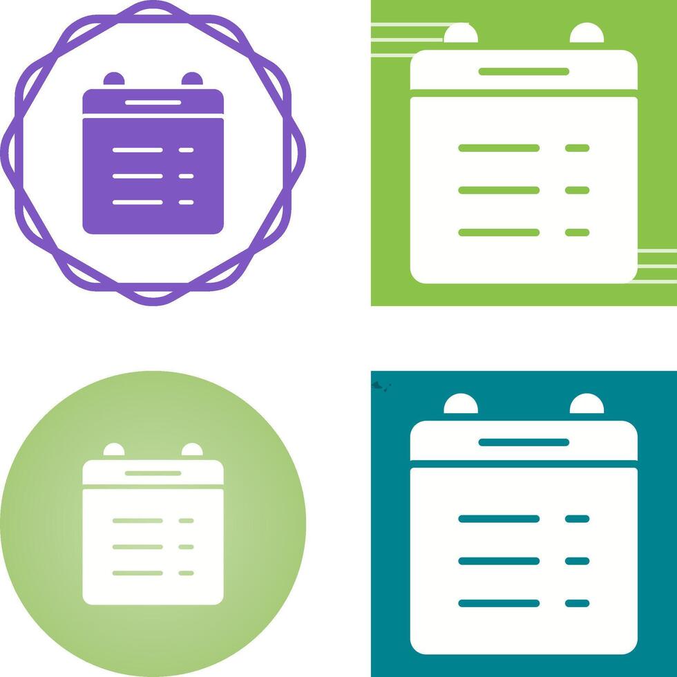 Calender Lines Vector Icon