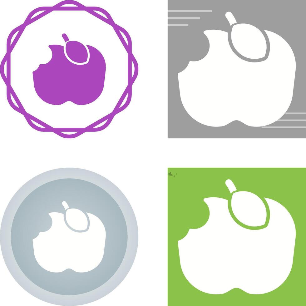 Apple Eaten Vector Icon