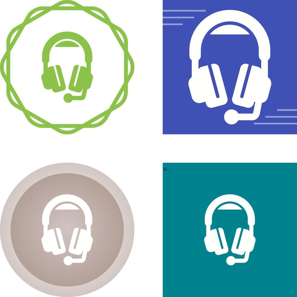 Headphones with Microphone Vector Icon