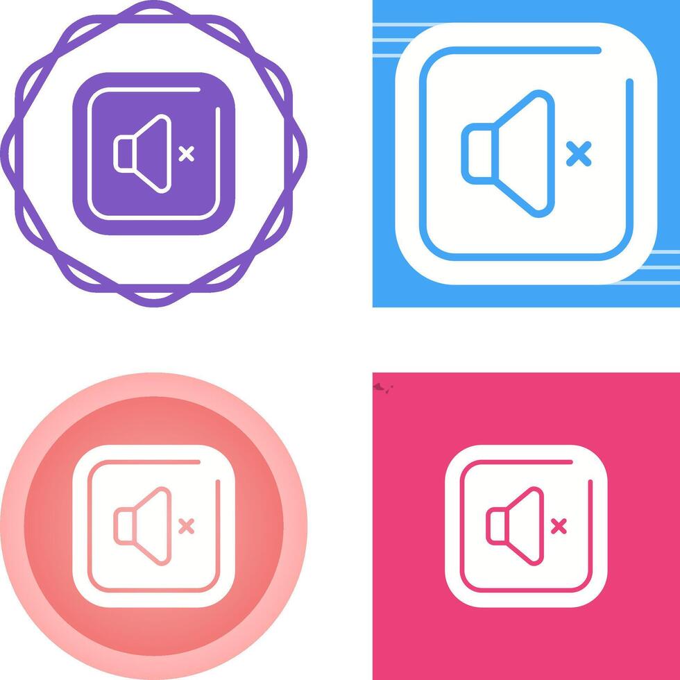 Mute Square Vector Icon