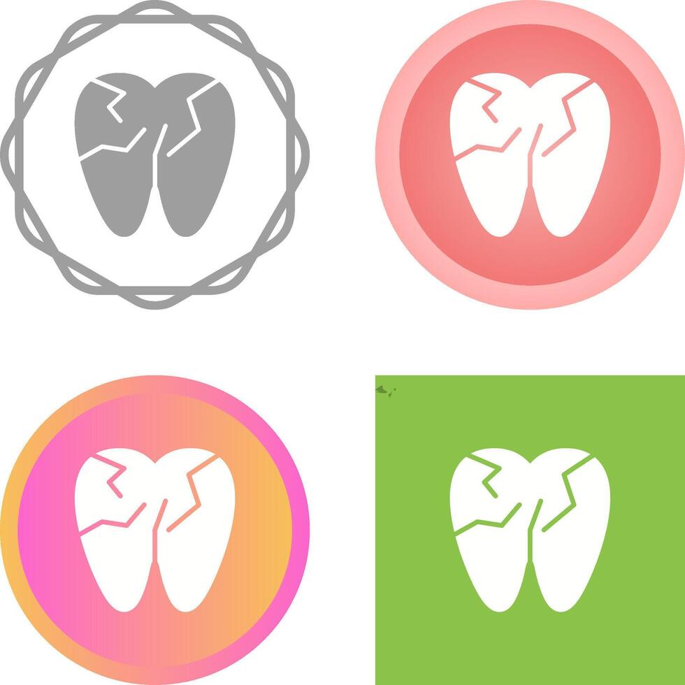 Cracked Tooth Vector Icon