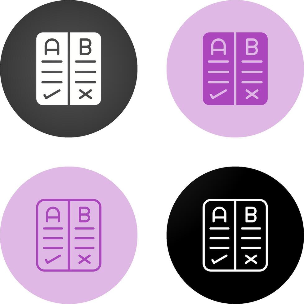 Pros And Cons Vector Icon