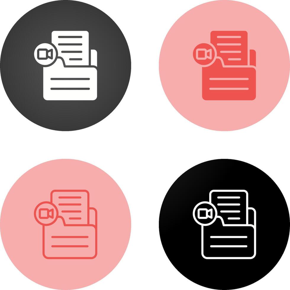Document Insert Video Vector Icon