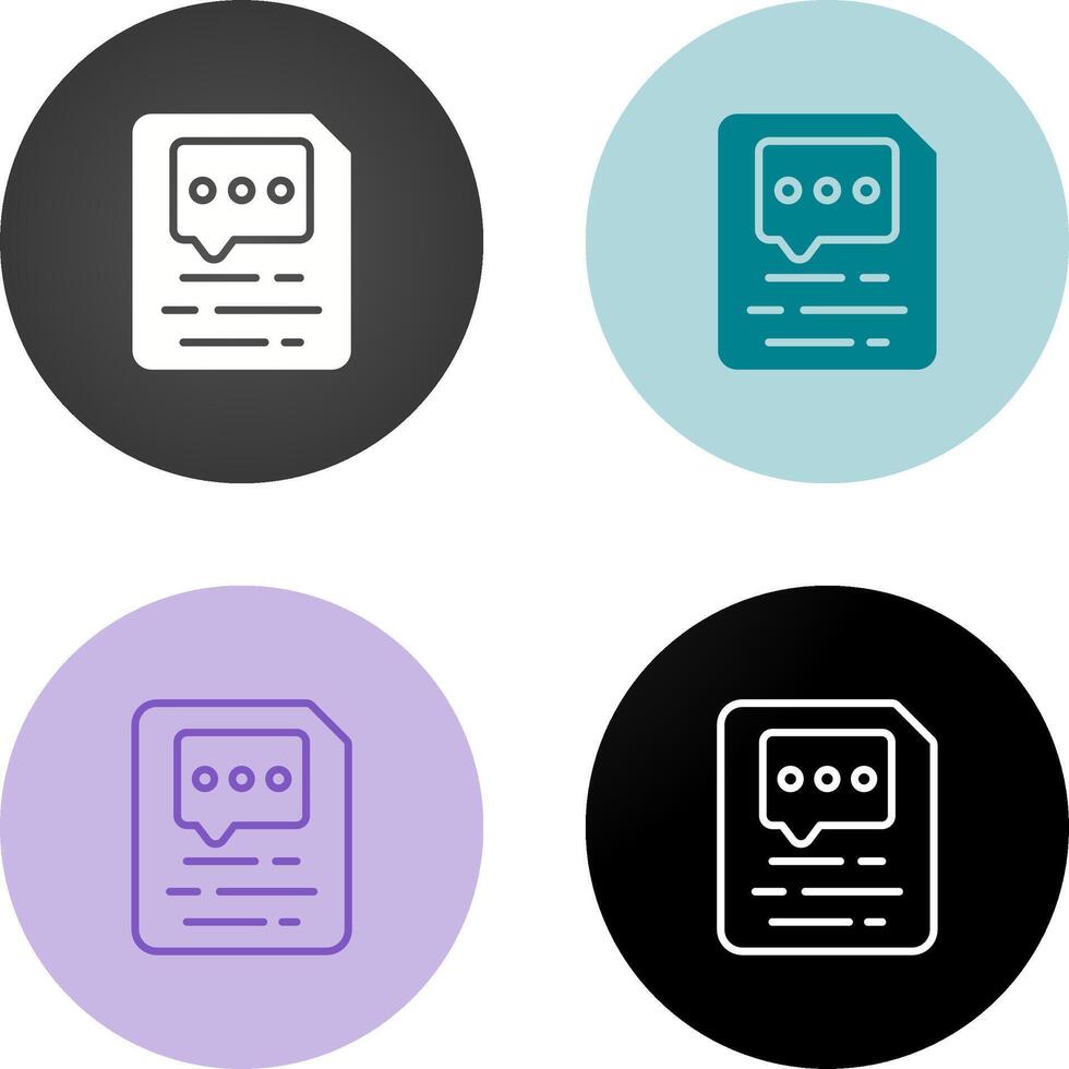 Document Insert Comment Vector Icon