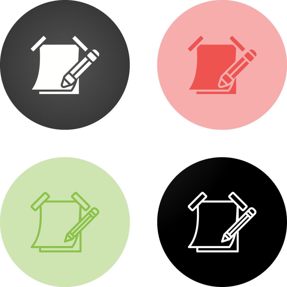 Sticky note with pencil Vector Icon