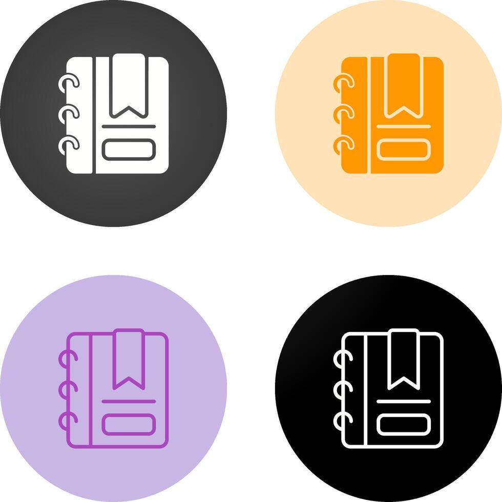 Writing pad with bookmark Vector Icon