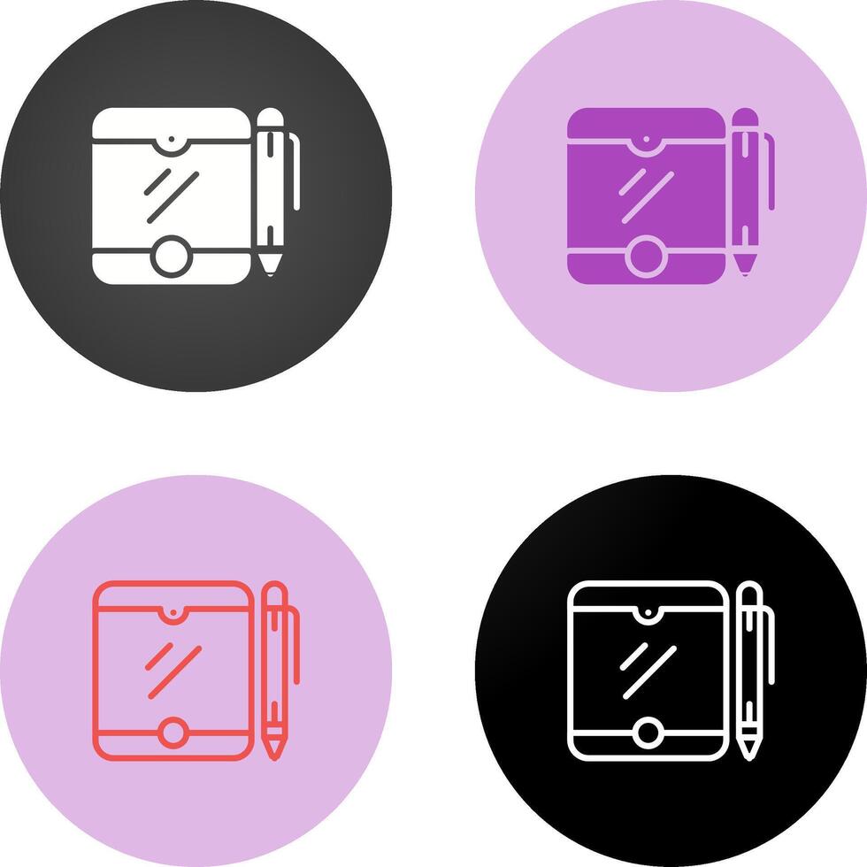 Tablet with pen Vector Icon