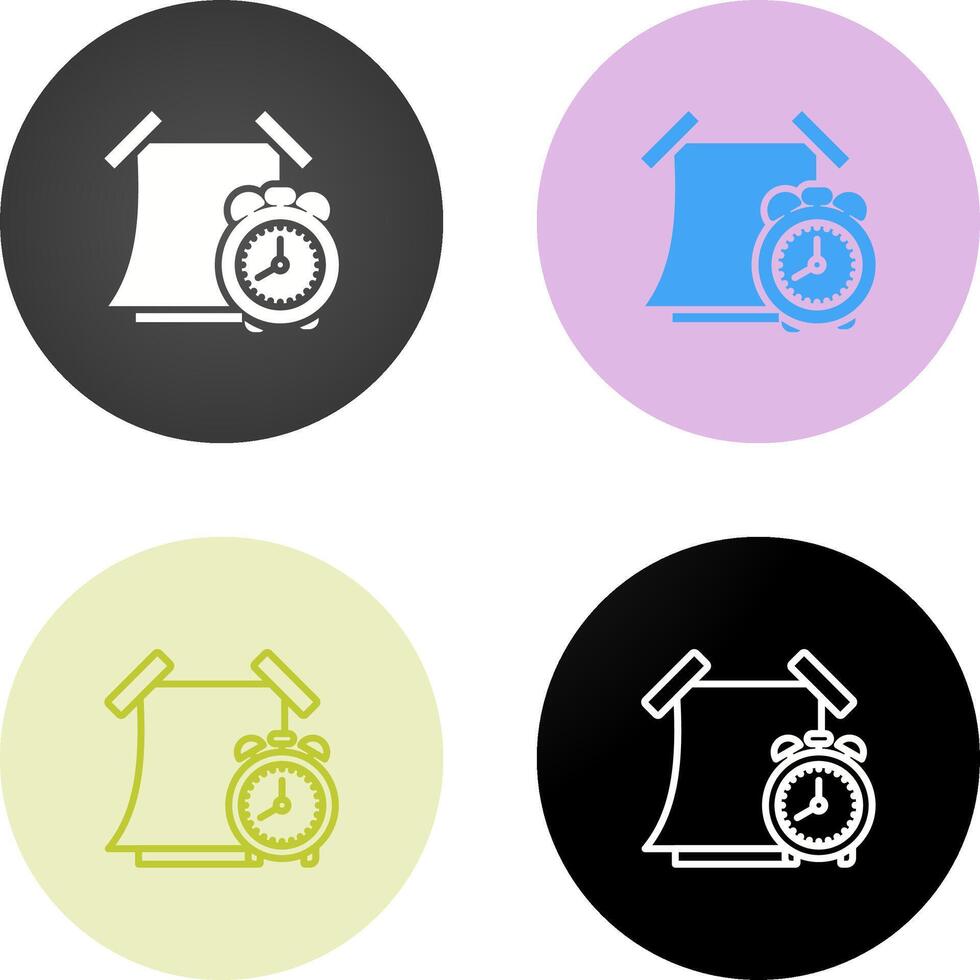 Sticky note with alarm clock Vector Icon