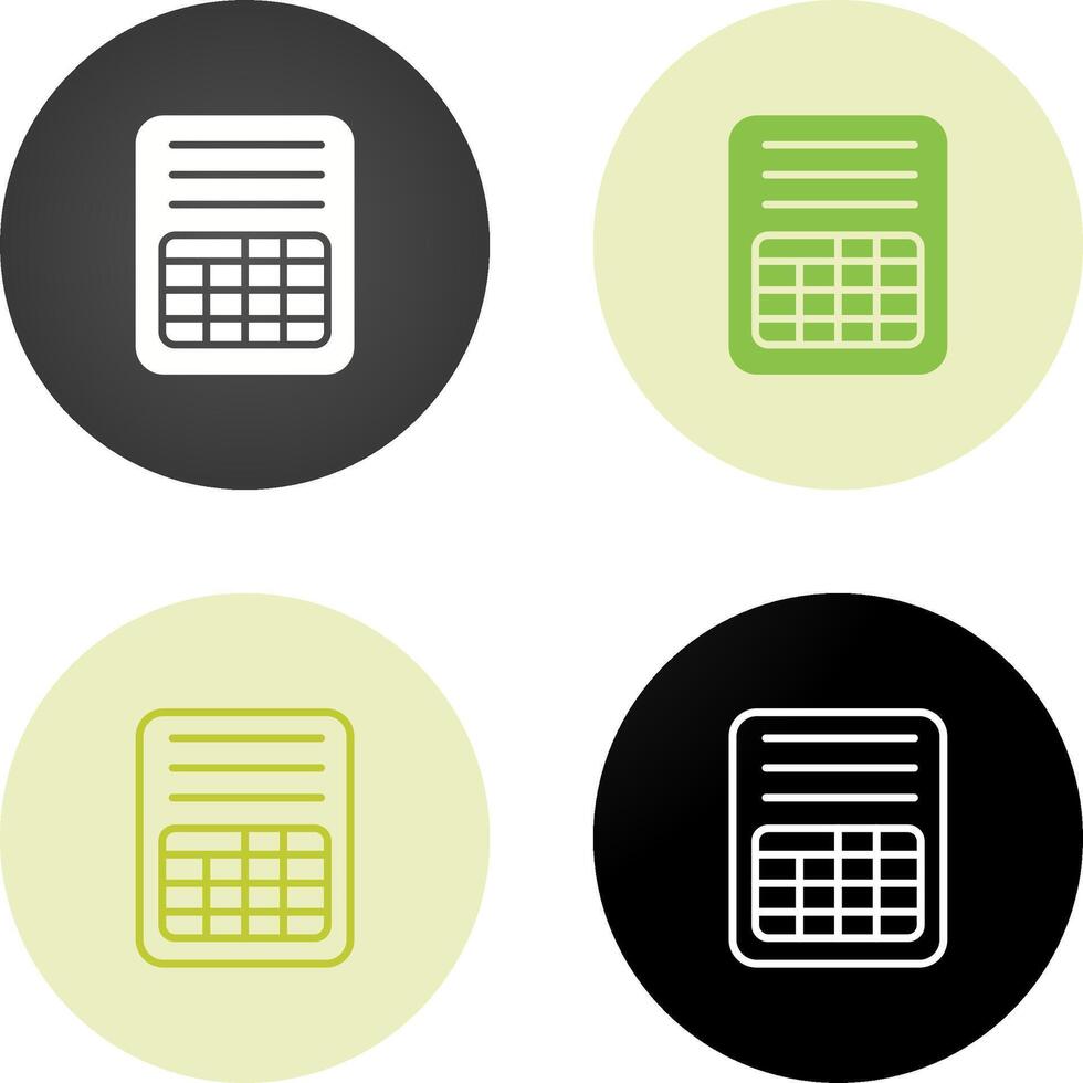 Spreadsheet Vector Icon