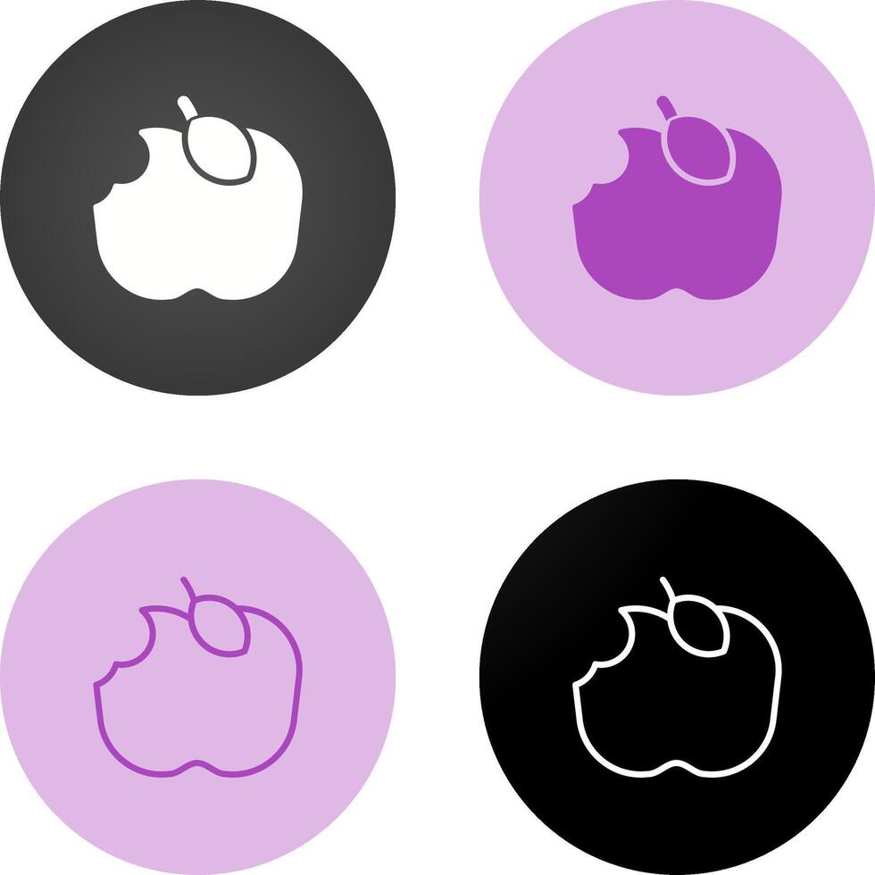 Apple Eaten Vector Icon