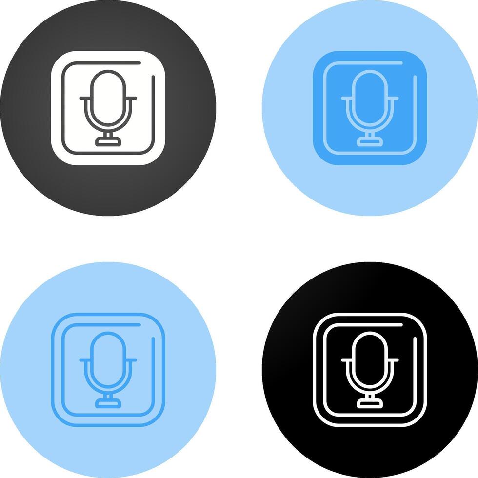 Microphone Square Vector Icon