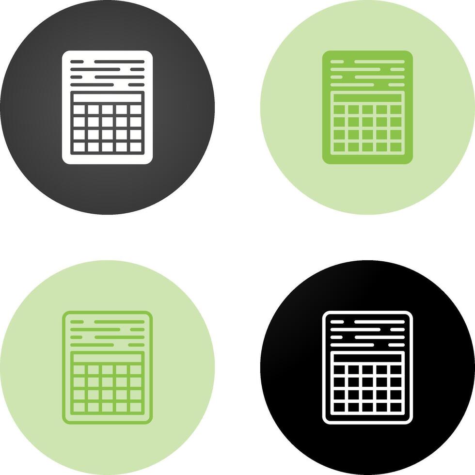 Table Vector Icon