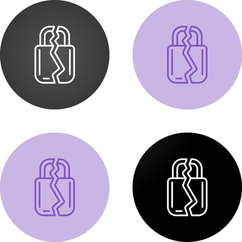 Brocken Padlock Vector Icon