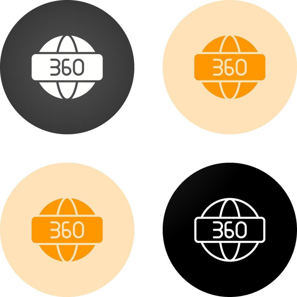 Icono de vector de 360 grados