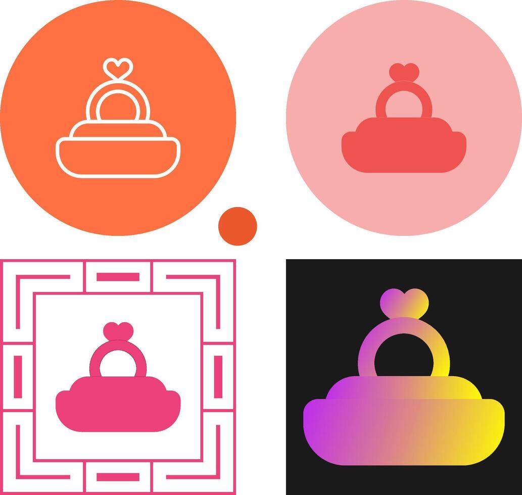 Heart Shaped Ring Vector Icon