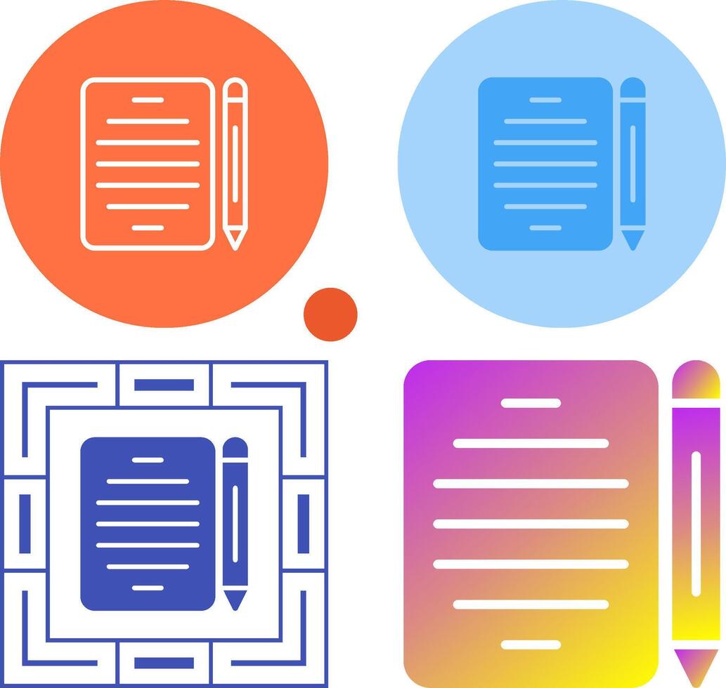 Pencil and paper Vector Icon