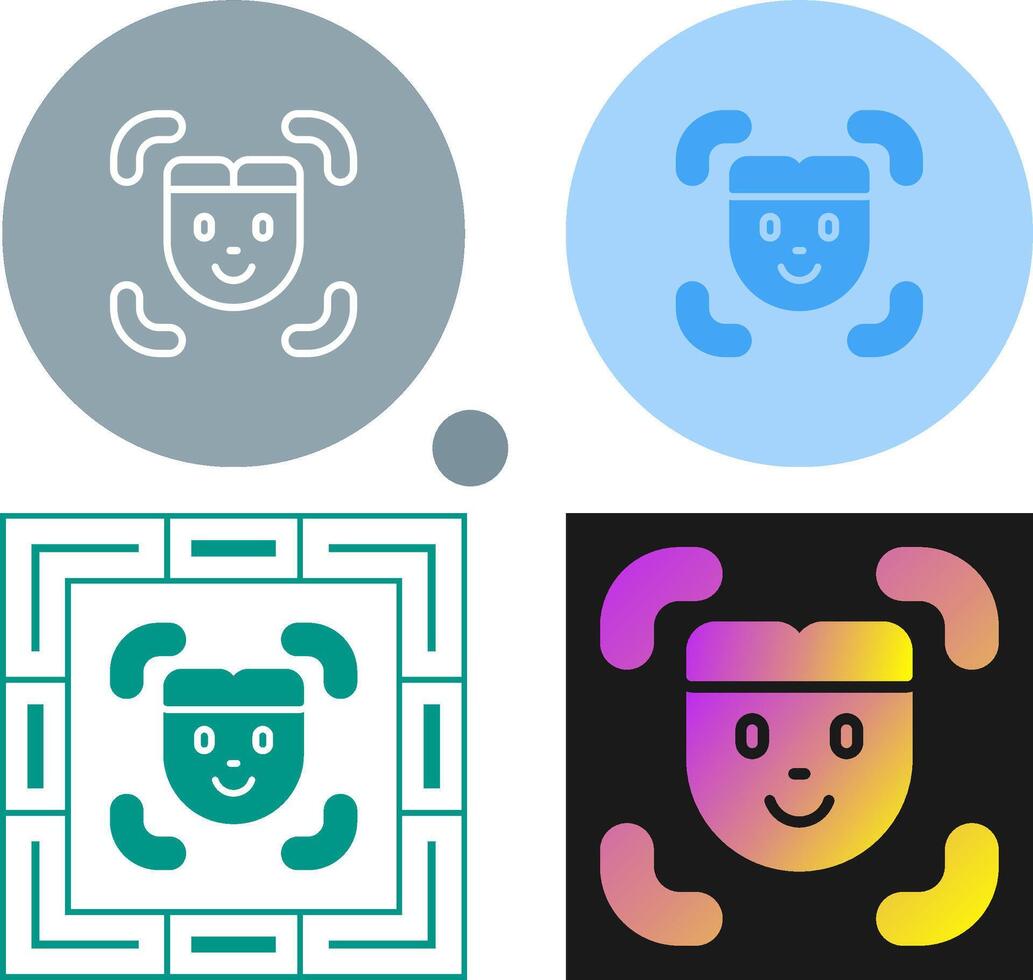 Facial Recognition Vector Icon