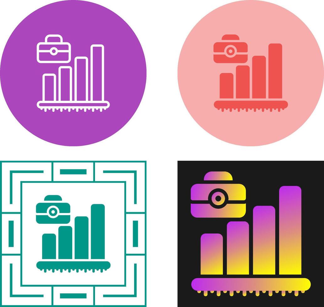 Briefcase with Chart Vector Icon