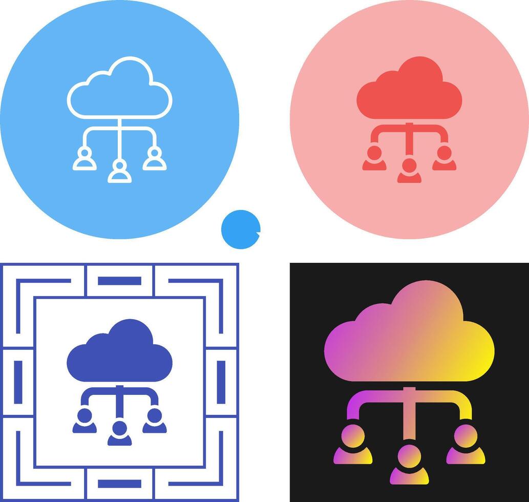 Cloud Collaboration Vector Icon