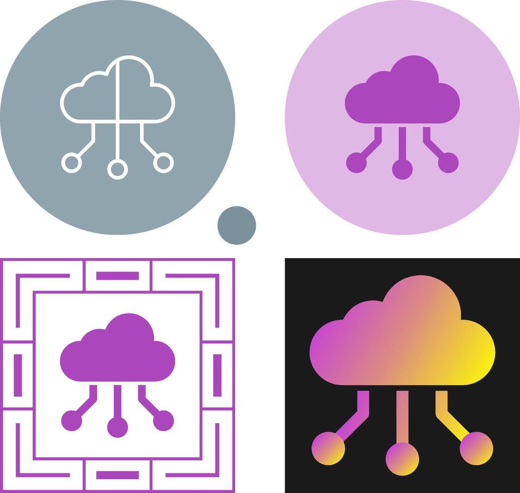 Hybrid Cloud Vector Icon