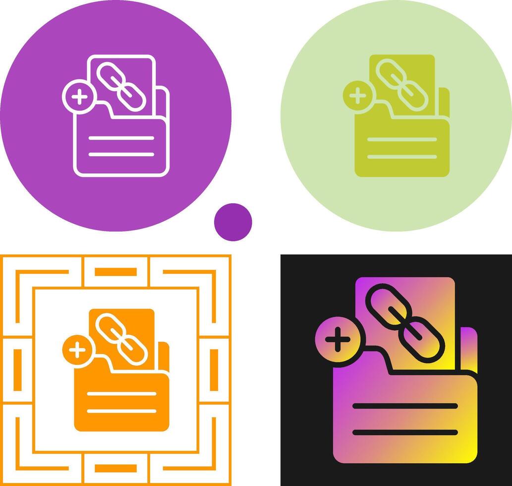 Document Insert Link Vector Icon