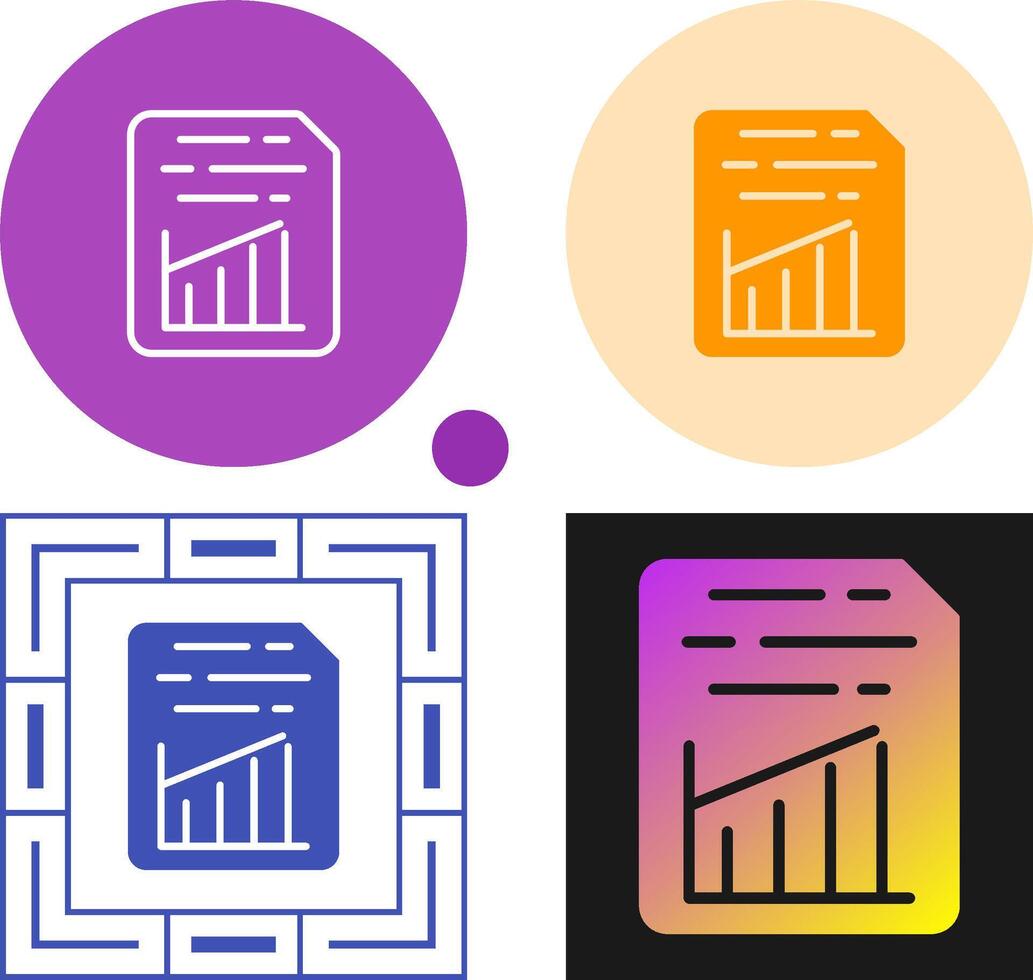 Document Insert Graph Vector Icon