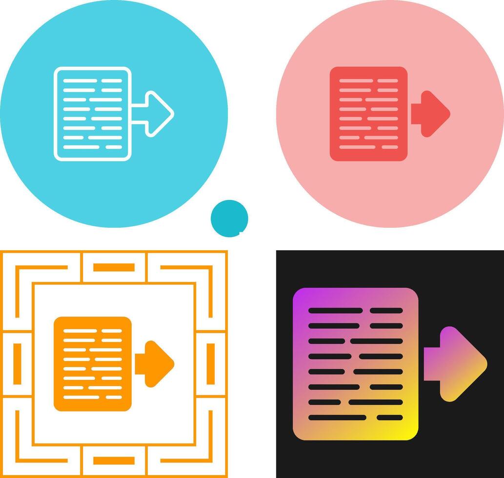 Document Export Vector Icon